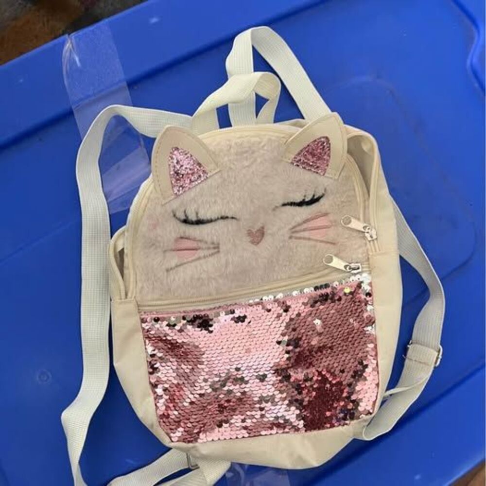 Cat Face Sequin Mini Backpack